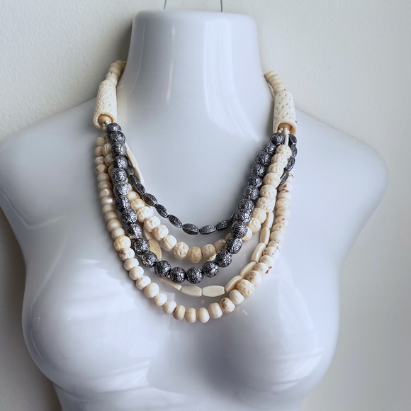 CHICO’S • boho beaded statement necklace - Picture 2 of 9